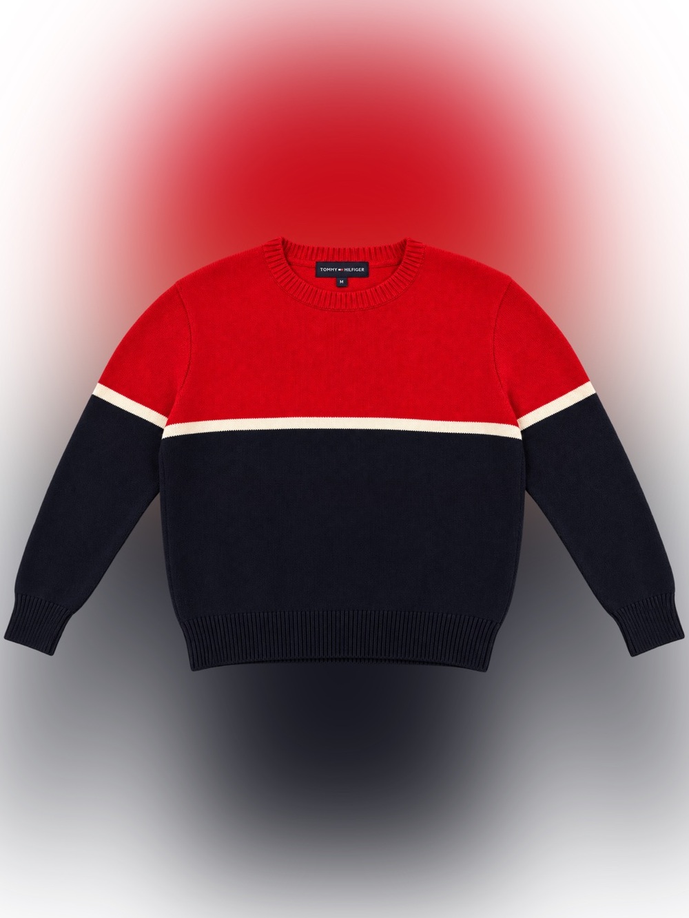 Brandy Melville Color Block Sweater Navy Red White Blue Stripe Crewneck Jumper